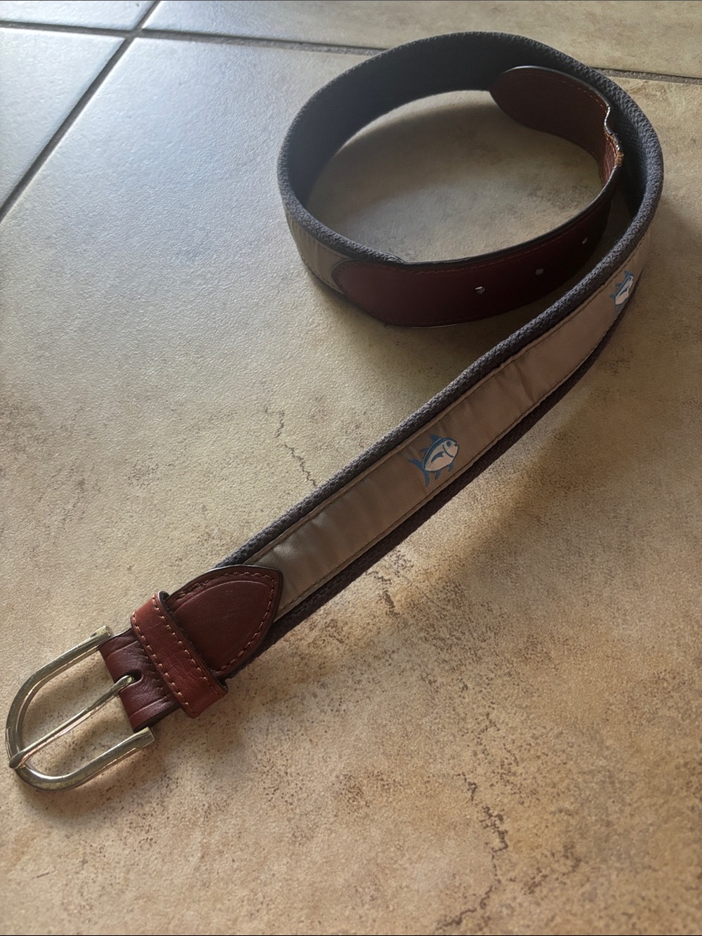 Skipjack Ribbon Belt in Sandstone Khaki by Southern Tide